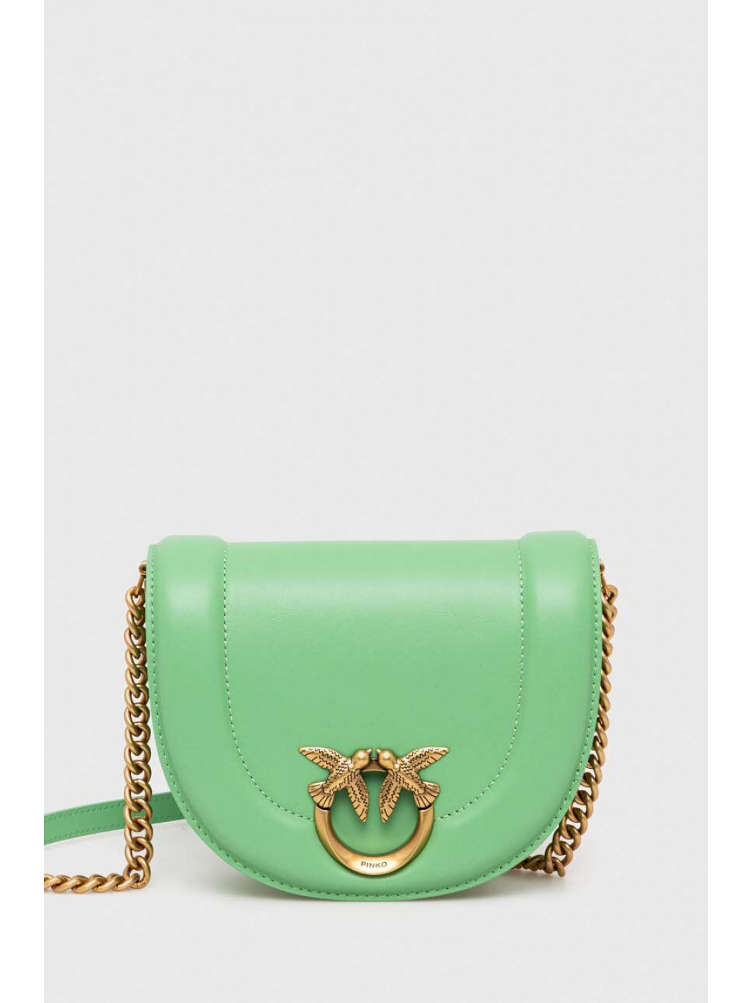 Kožená kabelka Pinko hnědá barva 101969 A0QO